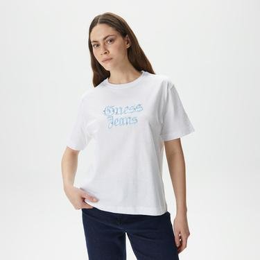  Guess Ss CN Gothic Kadın Beyaz T-Shirt