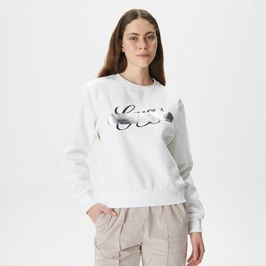  Guess CN Kadın Beyaz Sweatshirt