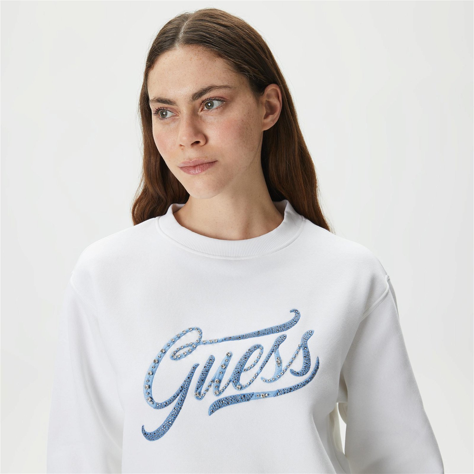 Guess Kadın Beyaz Sweatshirt