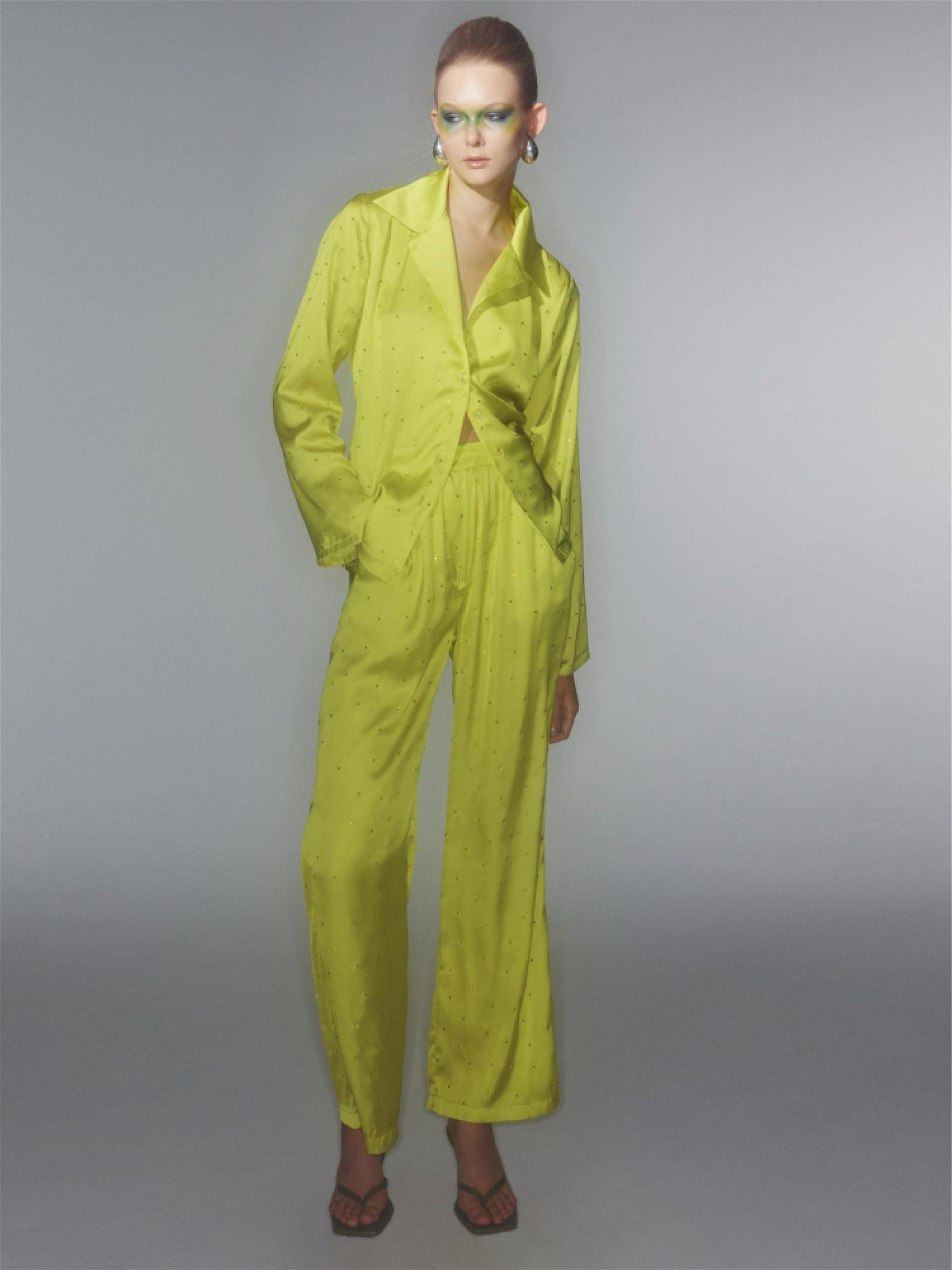 Ace Nayman Unisex Paola Sarı Taşlı Pijama Pantolon