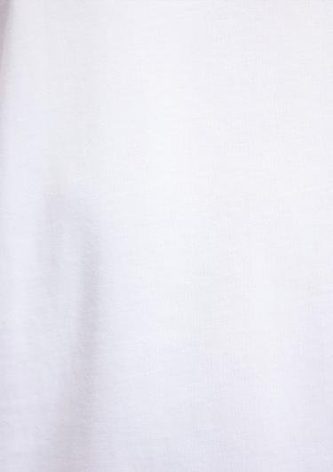  Mavi Bisiklet Yaka Beyaz Basic Tişört Loose Fit / Bol Rahat Kesim 0611924-620