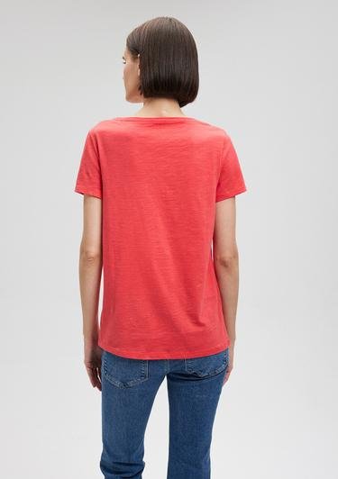  Mavi V Yaka Kırmızı Basic Tişört Slim Fit / Dar Kesim 168260-71083
