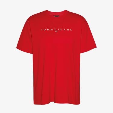  Tommy Jeans Relax New Linear Kadın Kırmızı T-Shirt