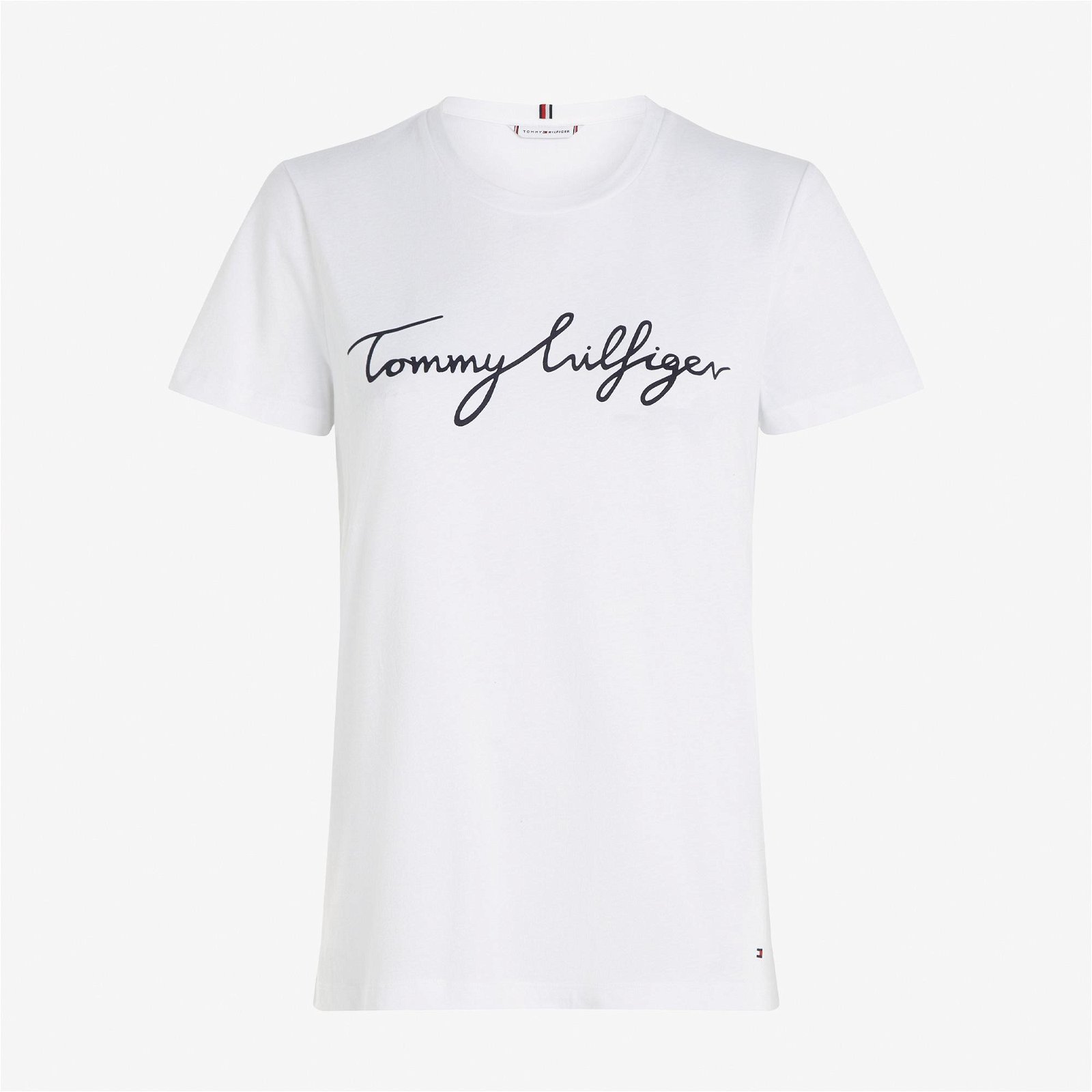 Tommy Hilfiger Reg Signature Kadın Beyaz T-Shirt