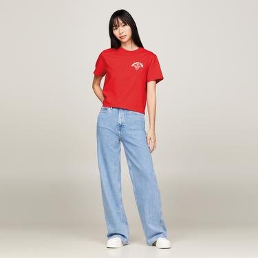  Tommy Jeans Retro Sport 2 Kadın Kırmızı T-Shirt