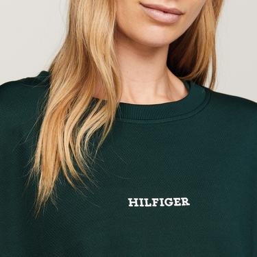  Tommy Hilfiger Monotype Relax Mesh Kadın Yeşil T-Shirt
