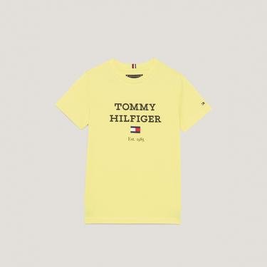  Tommy Hilfiger Logo Erkek Çocuk Sarı T-Shirt
