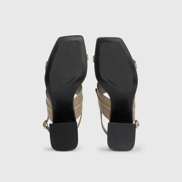  Calvin Klein Squared Block Heel Kadın Haki Topuklu Ayakkabı