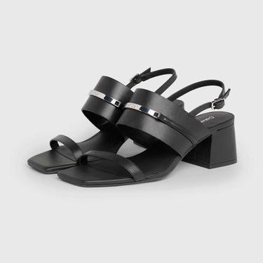  Calvin Klein Squared Block Heel Kadın Siyah Topuklu Ayakkabı