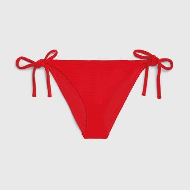  Calvin Klein Monogram Rib Kadın Kırmızı Bikini Altı