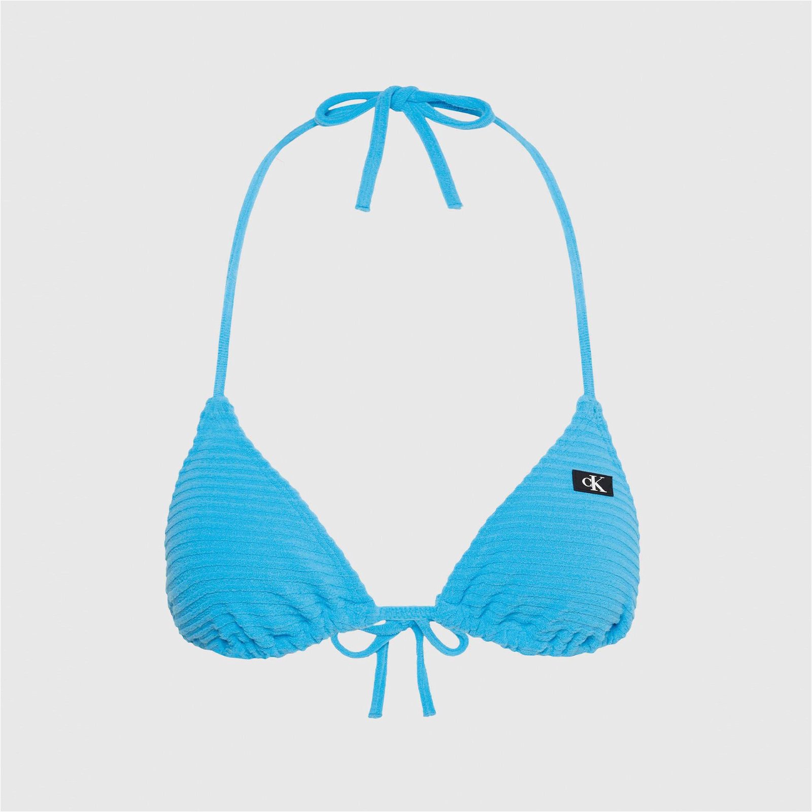 Calvin Klein Monogram Rib Kadın Mavi Bikini Üstü