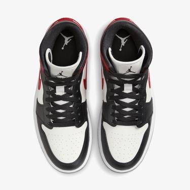  Jordan Air 1 Mid Kadın Siyah - Kırmızı Spor Ayakkabı
