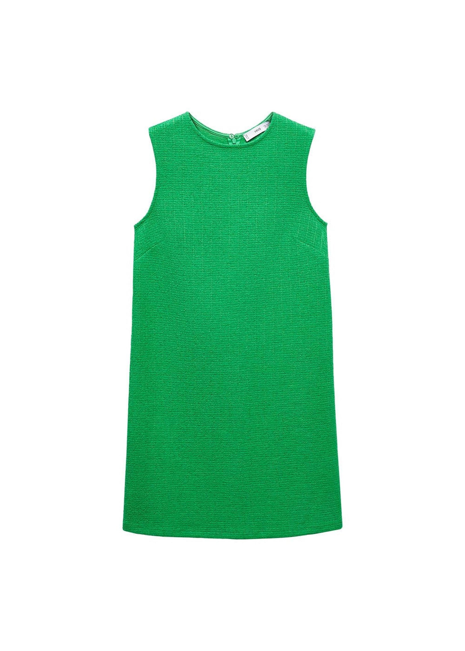Mango Kadın Dokulu Mini Elbise Yeşil