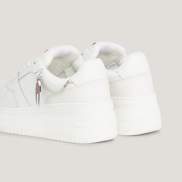  Tommy Jeans Retro Basket Flatform Charm Kadın Beyaz Sneaker