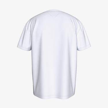  Tommy Jeans Reg Linear Logo Erkek Beyaz T-Shirt