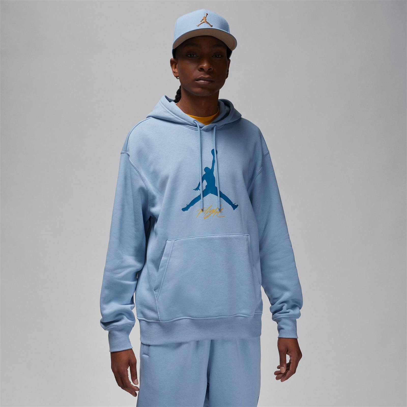 Jordan Essentials Fleece Baseline Erkek Mavi Sweatshirt