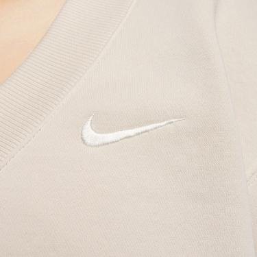  Nike Sportswear Phoenix Fleece Kadın Krem Rengi Uzun Kollu T-Shirt