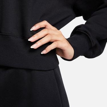  Nike Sportswear Phoenix Fleece Kadın Siyah Uzun Kollu T-Shirt