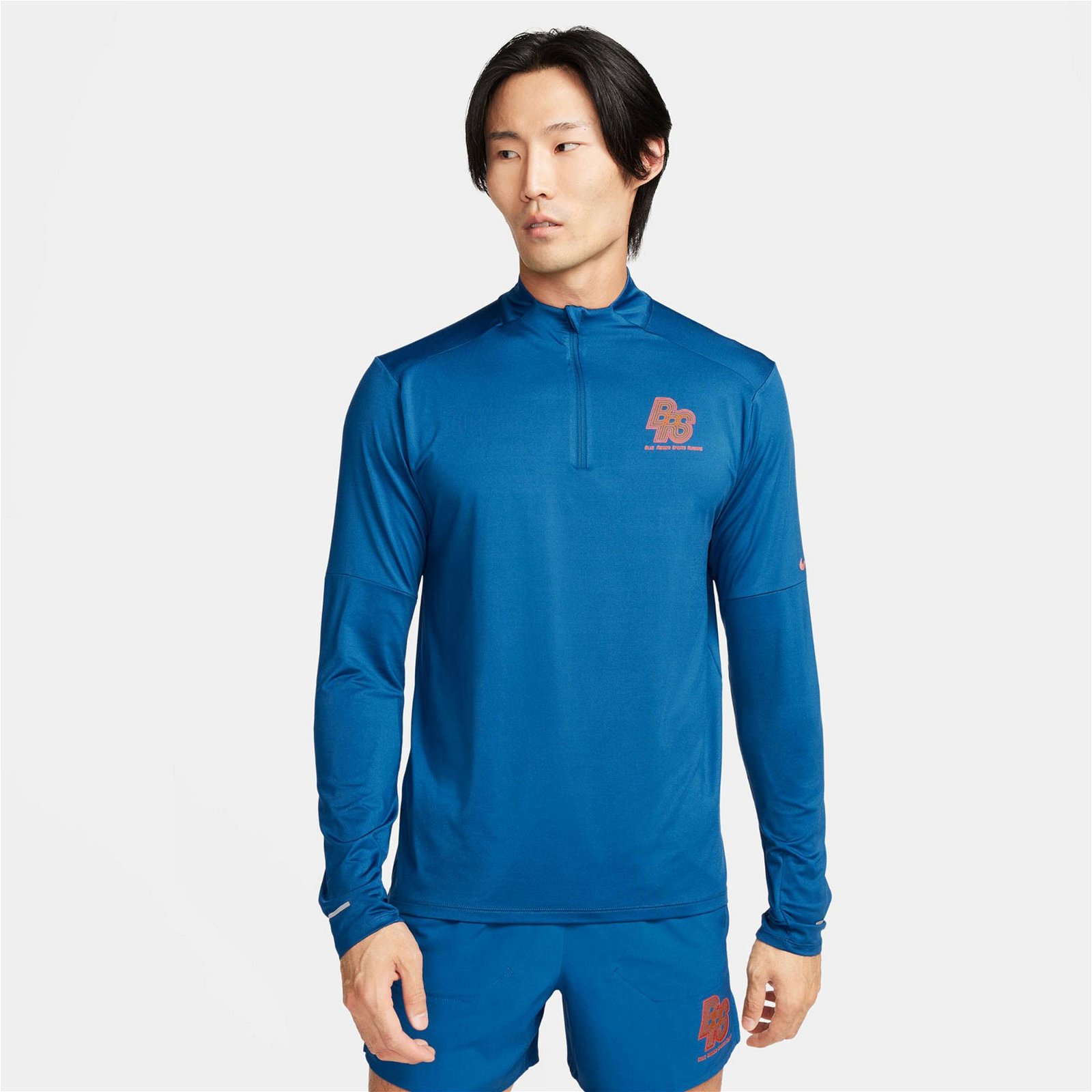 Nike Running Energy Element Erkek Mavi Uzun Kollu T-Shirt