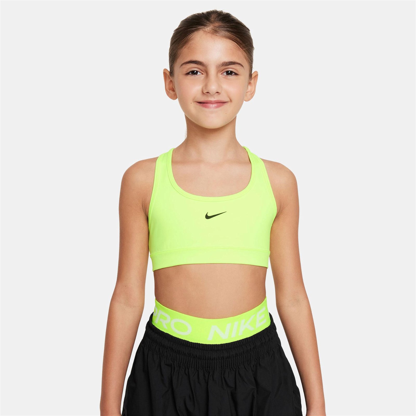 Nike Dri-Fit Swoosh Çocuk Sarı Bra