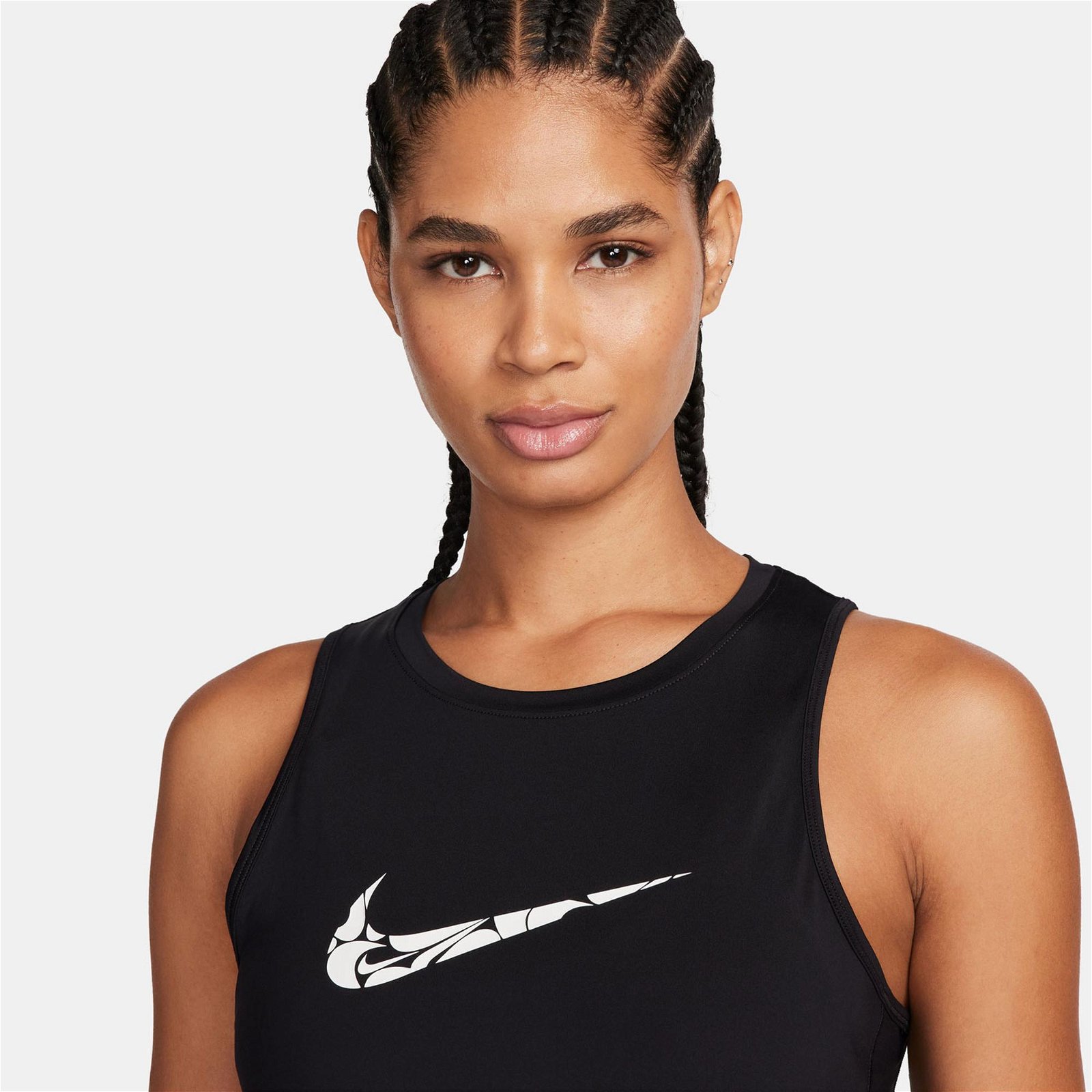 Nike One Swoosh Kadın Siyah Kolsuz T-Shirt