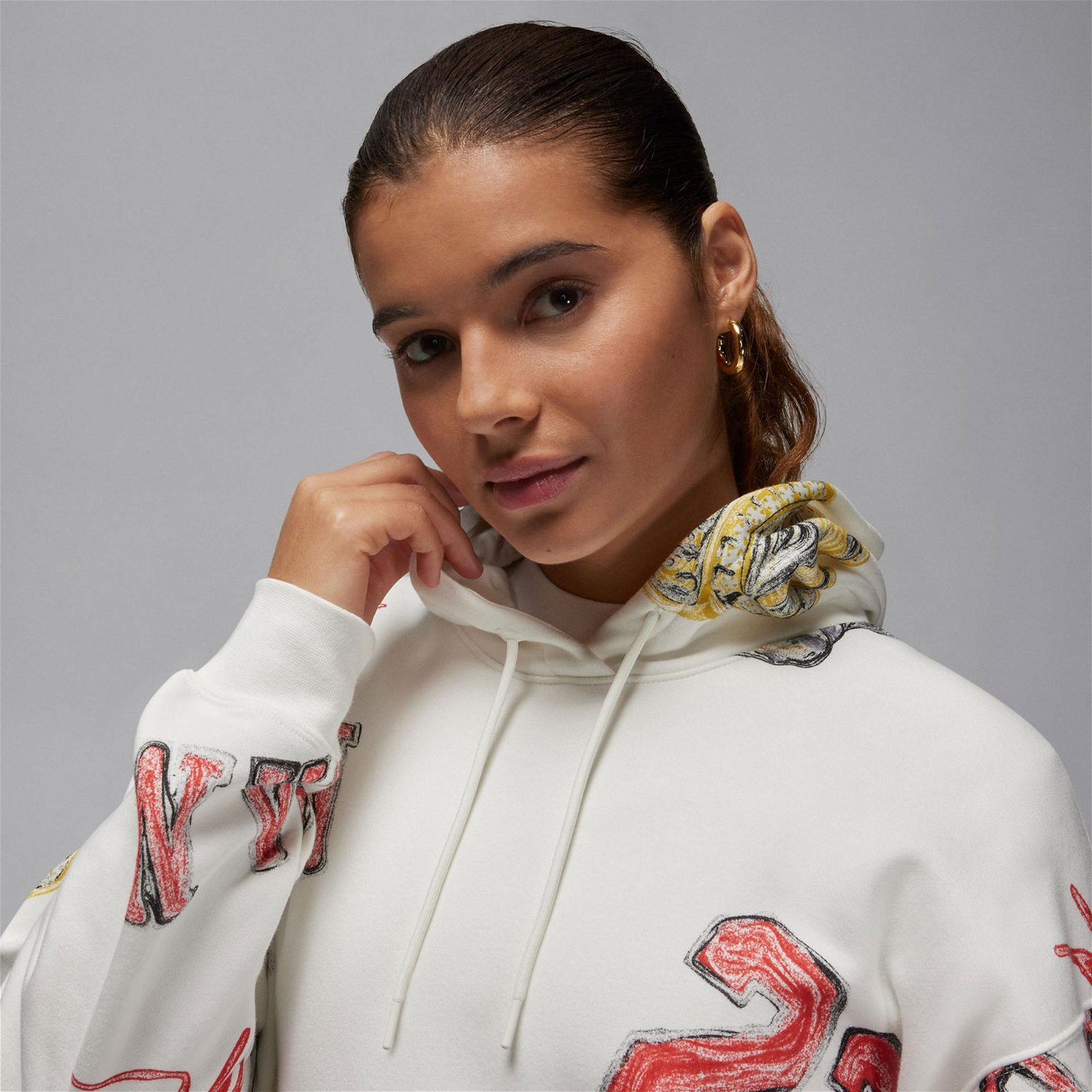 Jordan Brooklyn Fleece Kadın Krem Rengi Sweatshirt