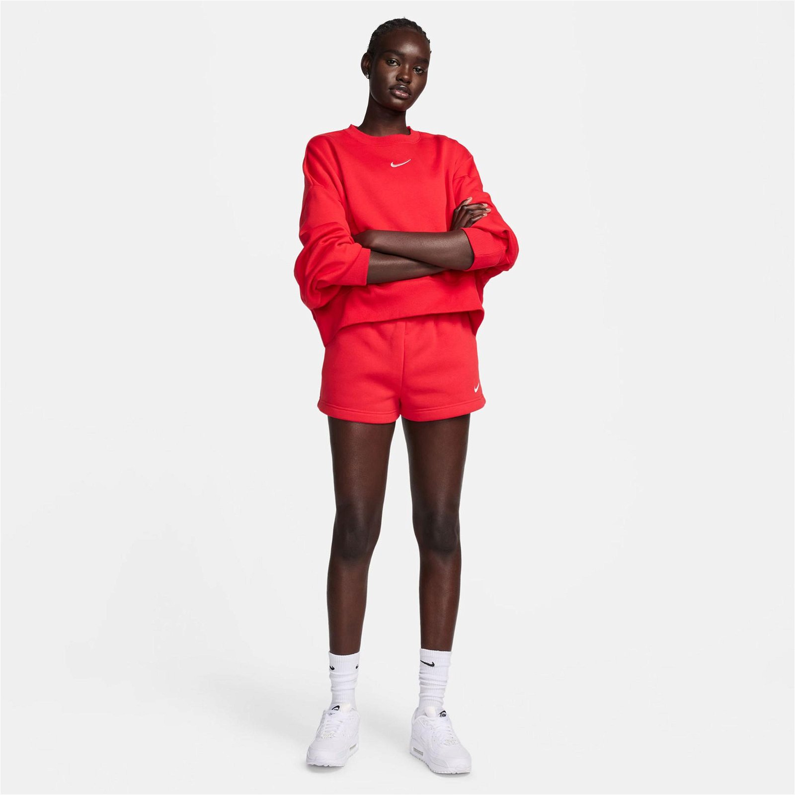 Nike Sportswear Phoenix Fleece Kadın Kırmızı Şort