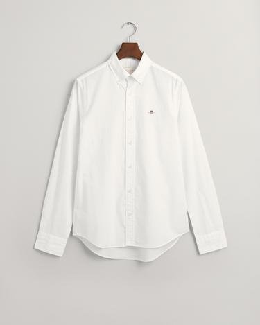  GANT Erkek Beyaz Slim Fit Düğmeli Yaka Broadcloth Gömlek