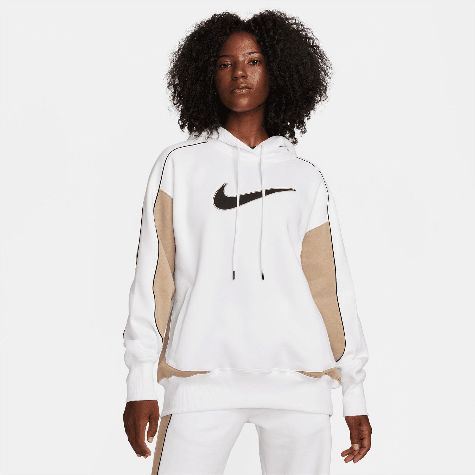 Nike Sportswear Fleece Oversize Kadın Beyaz Sweatshirt