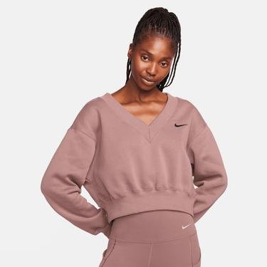  Nike Sportswear Phoenix Fleece Kadın Pembe Uzun Kollu T-Shirt