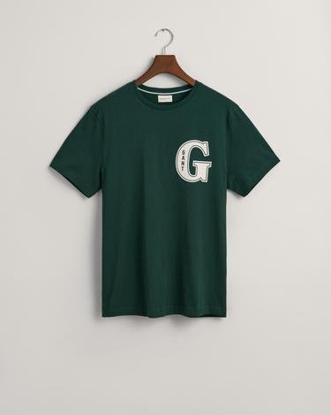  GANT Erkek Yeşil Regular Fit Bisiklet Yaka Logolu T-shirt