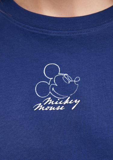  Mavi Mickey Mouse Baskılı Mavi Tişört  1612430-70722