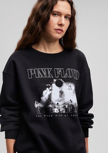  Mavi Pink Floyd Baskılı Siyah Sweatshirt 1S10113-900