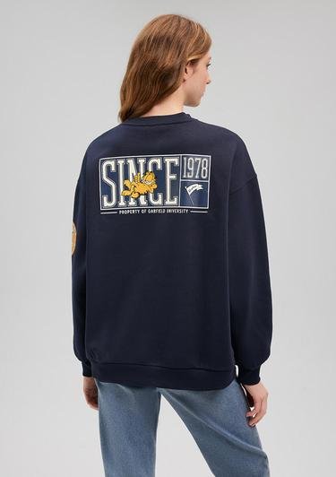  Mavi Garfield Baskılı Lacivert Sweatshirt 1S10110-82318