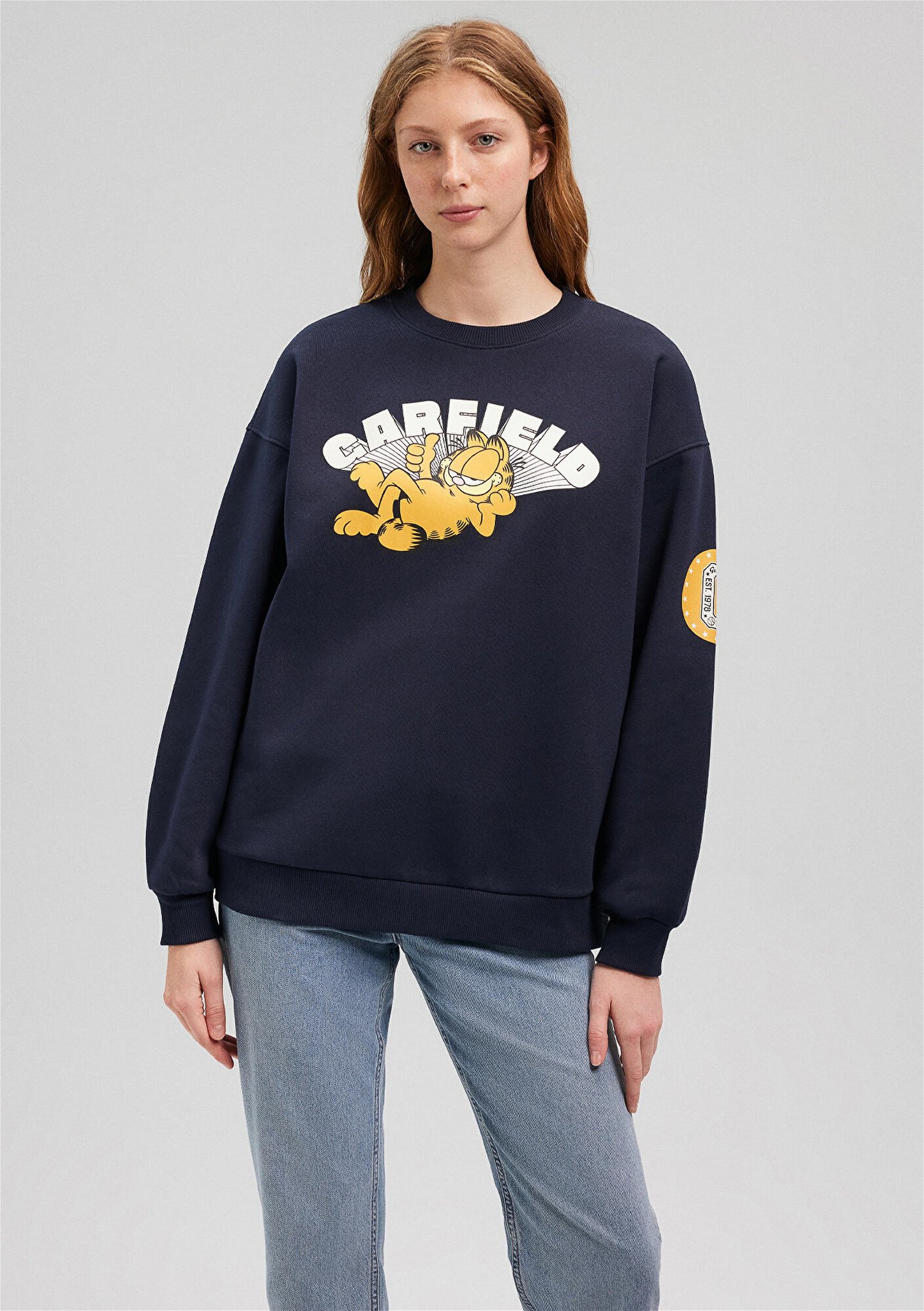 Mavi Garfield Baskılı Lacivert Sweatshirt 1S10110-82318
