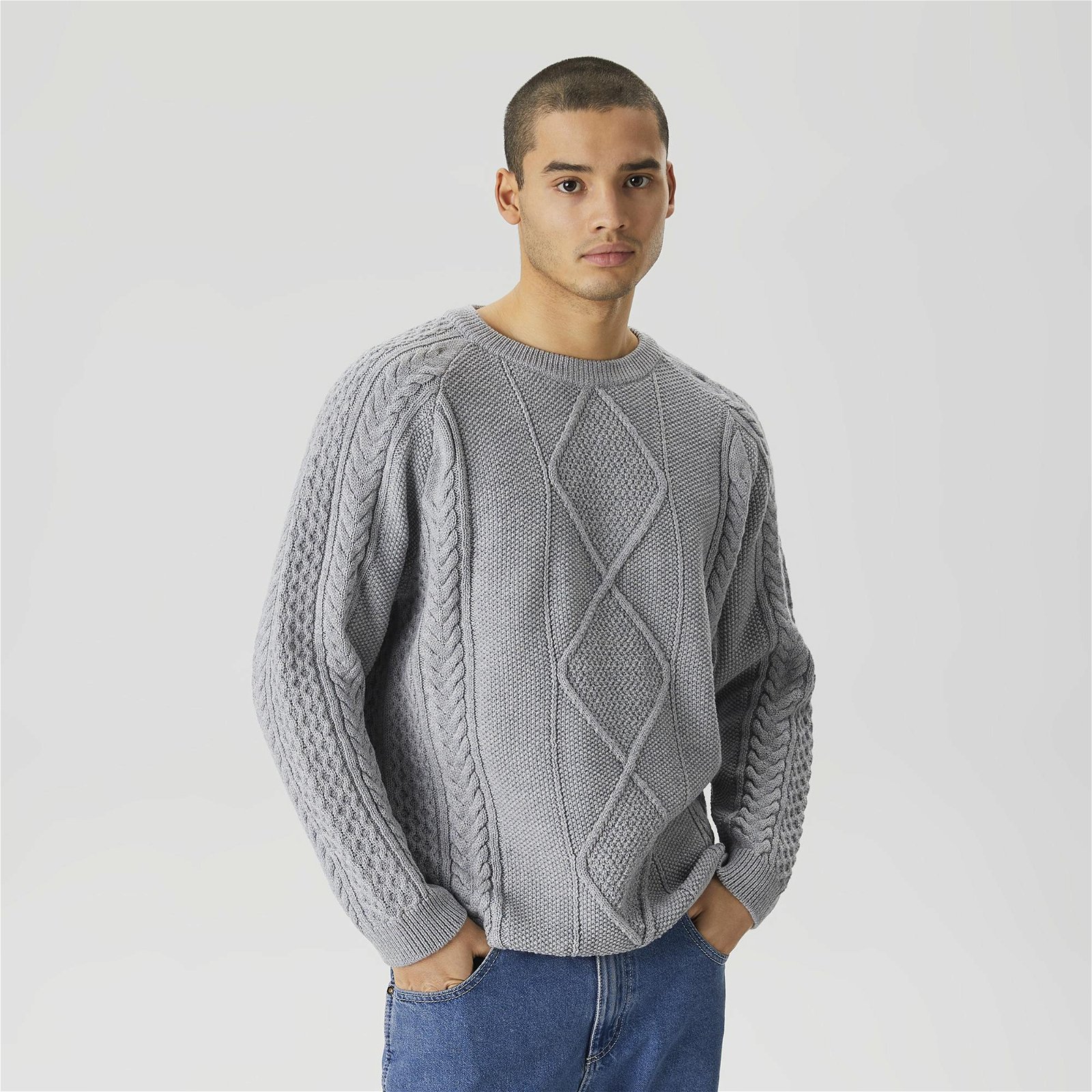 Les Benjamins Sweater 401 Unisex Gri Kazak