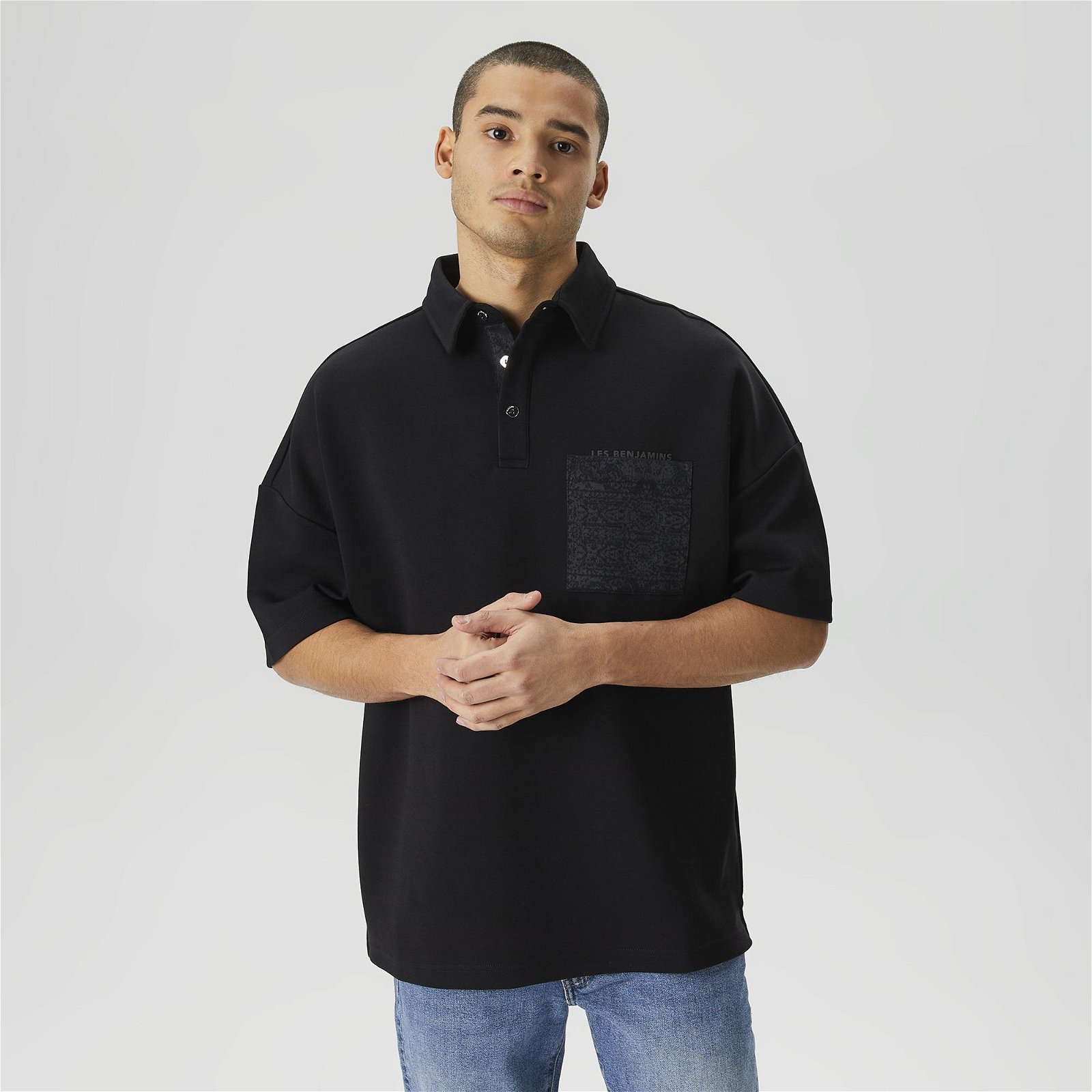 Les Benjamins 401 Unisex Siyah Polo T-Shirt