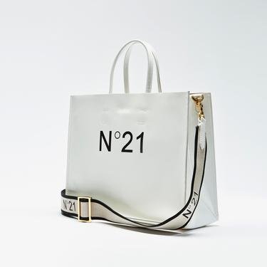  No. 21 Horizontal Shopper Kadın Beyaz El Çantası