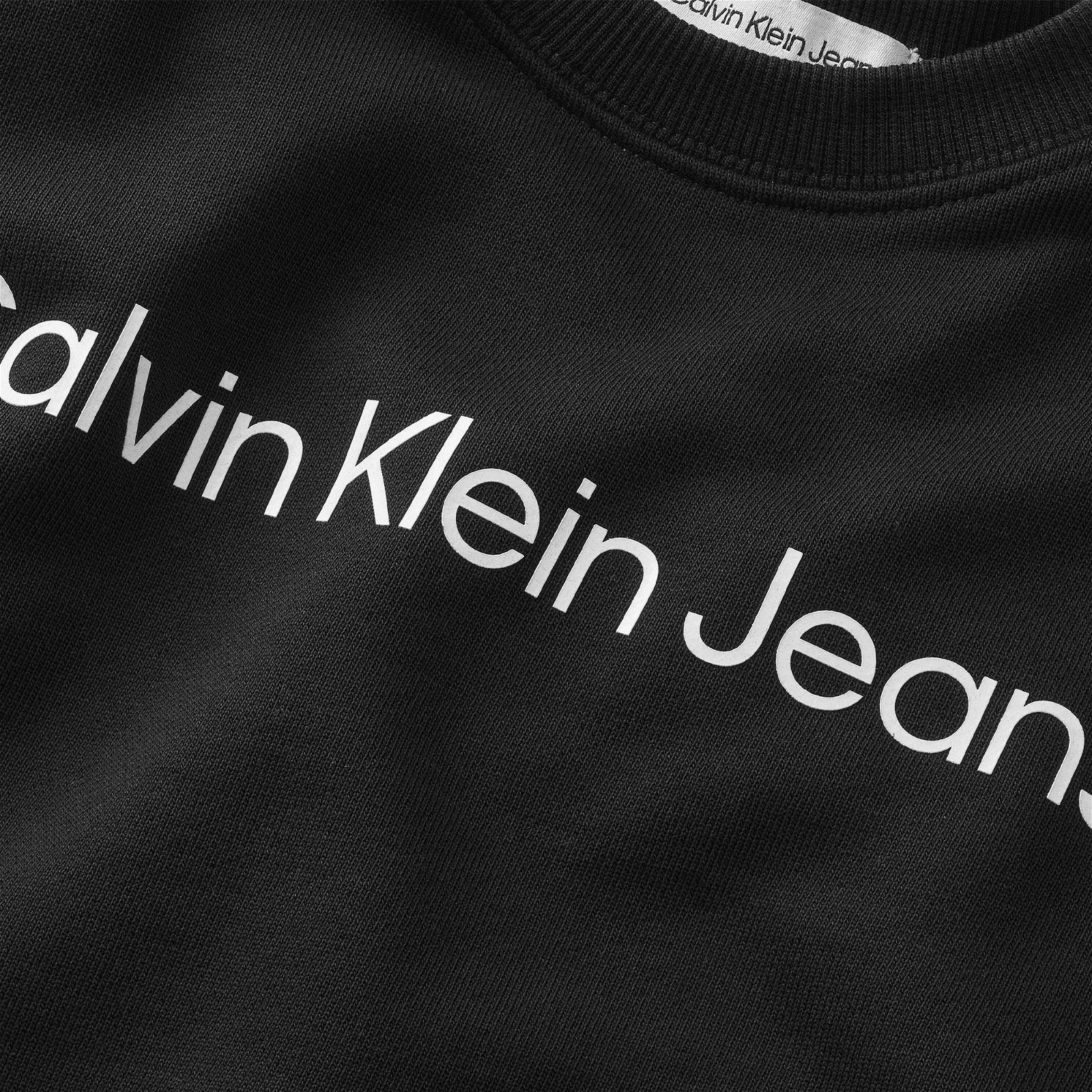 Calvin Klein Jeans New Inst. Logo Çocuk Siyah Sweatshirt
