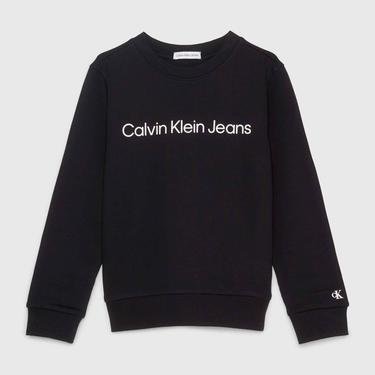  Calvin Klein Jeans New Inst. Logo Çocuk Siyah Sweatshirt