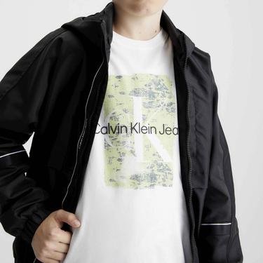  Calvin Klein Jeans Second Skin All-Over-Print Çocuk Beyaz T-Shirt
