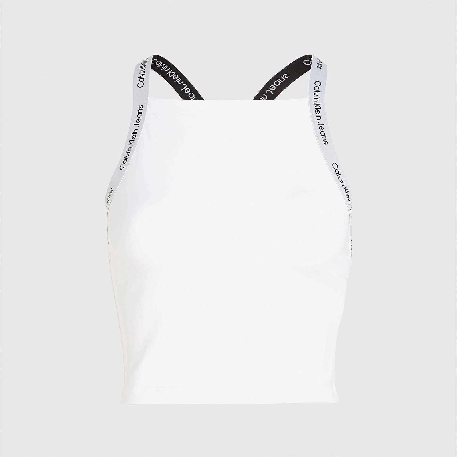 Calvin Klein Jeans Logo Elastic Kadın Beyaz Bluz