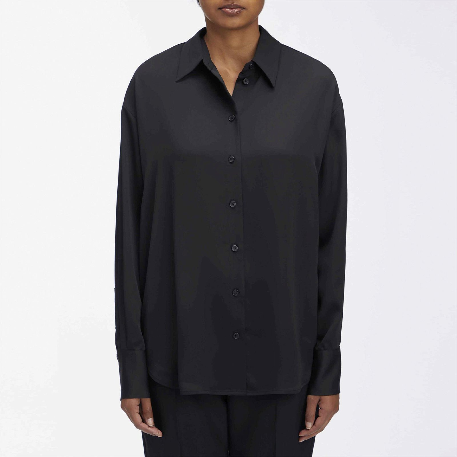 Calvin Klein Premium Essentials Kadın Siyah Gömlek