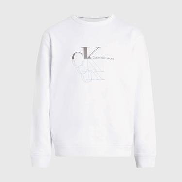  Calvin Klein Jeans Meta Minimal Erkek Beyaz Sweatshirt