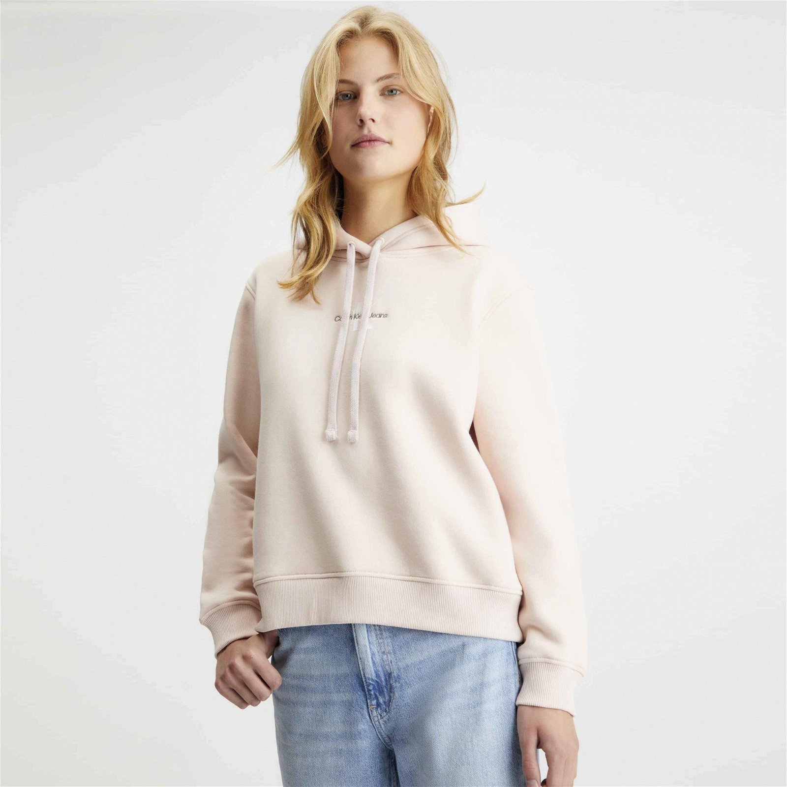 Calvin Klein Jeans Monologo Kadın Pembe Sweatshirt