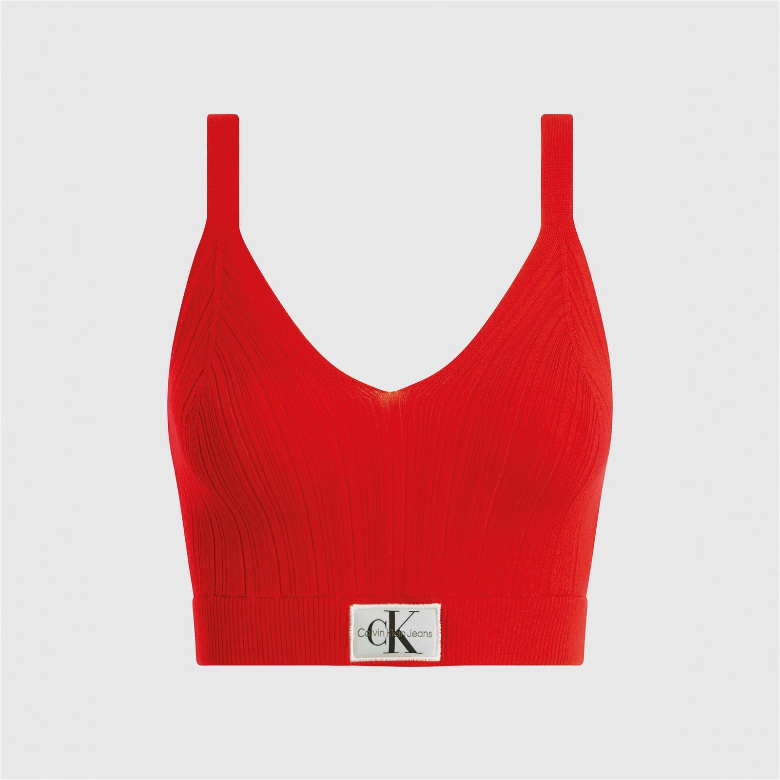 Calvin Klein Jeans Woven Label Kadın Kırmızı Bluz