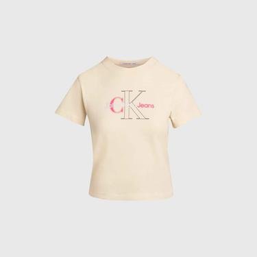  Calvin Klein Jeans Sensory Kadın Sarı T-Shirt