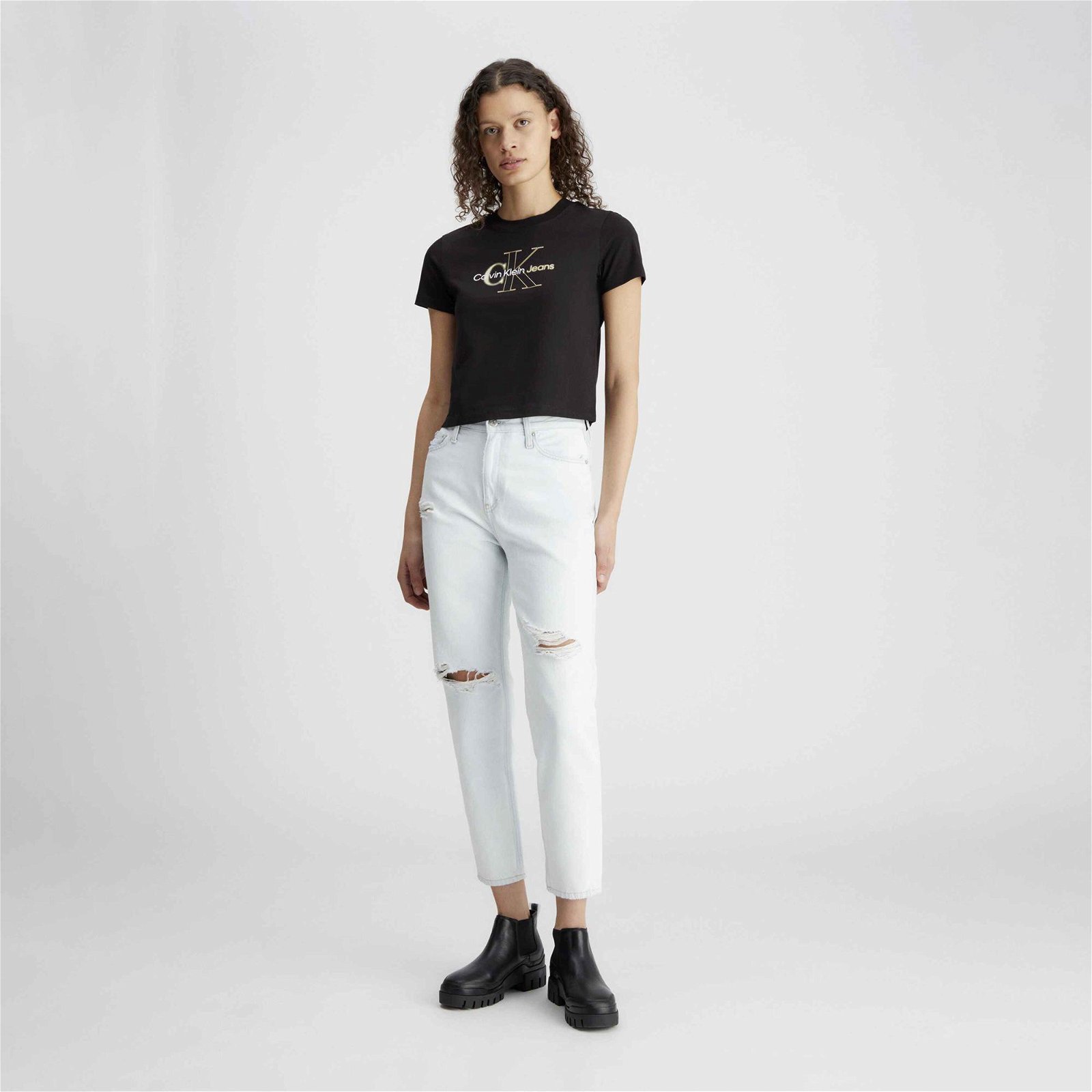 Calvin Klein Jeans Sensory Kadın Siyah T-Shirt