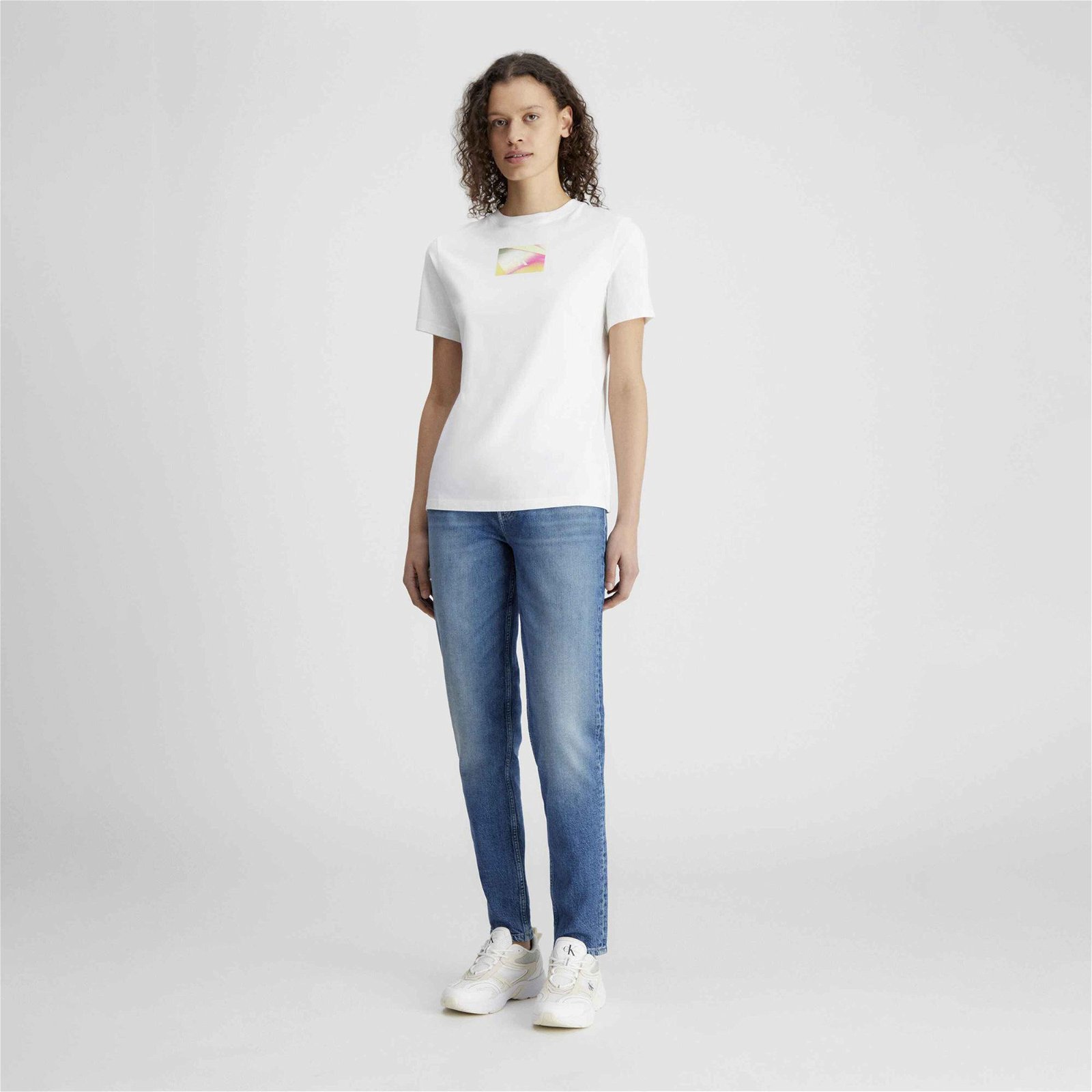 Calvin Klein Jeans Second Skin Kadın Beyaz T-Shirt