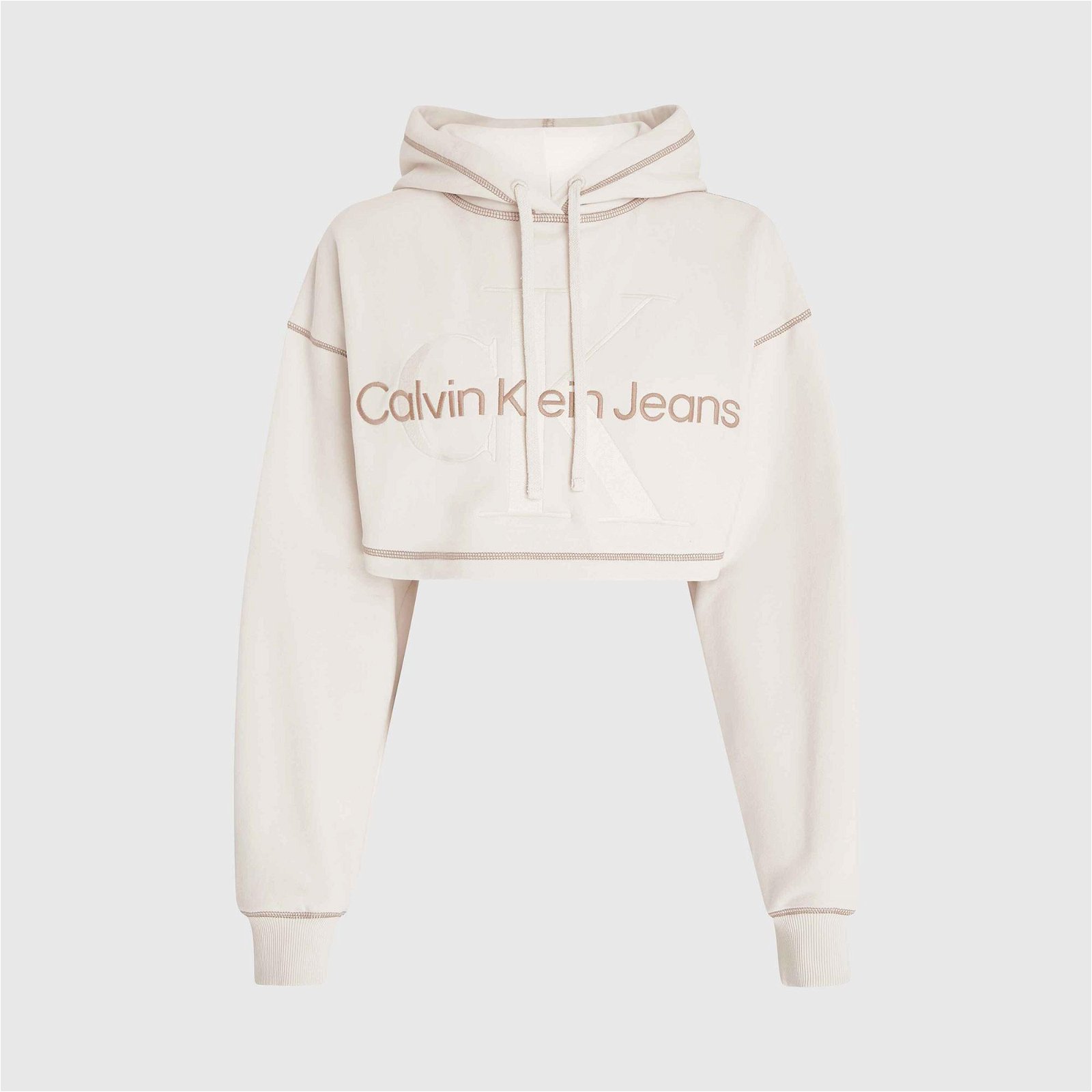 Calvin Klein Jeans Hero Monologo Kadın Beyaz Sweatshirt